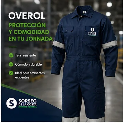 Overol Enterizo Manga Larga Azul Talla XL